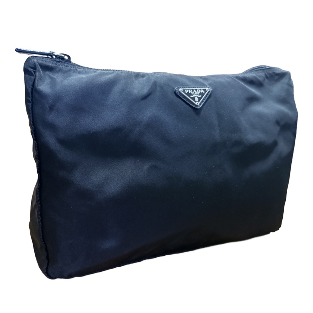 Prada Black Nylon Triangle Logo Cosmetic Bag - Picture 4 of 9